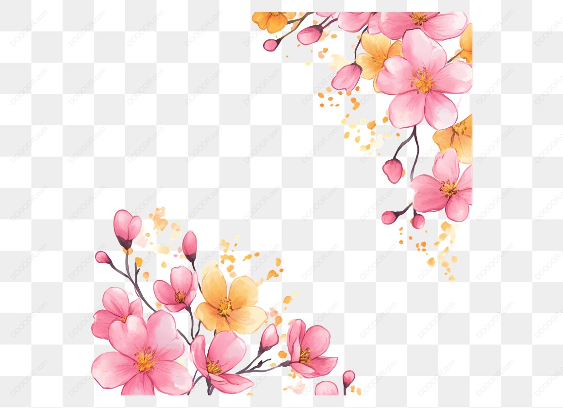 12464_粉色和黄色花卉图案.jpg