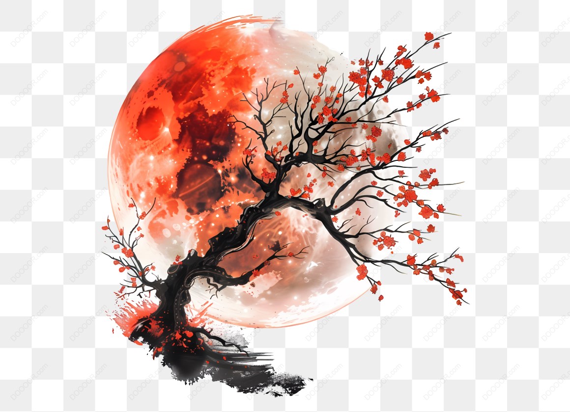 12472_红色月亮与树枝.jpg