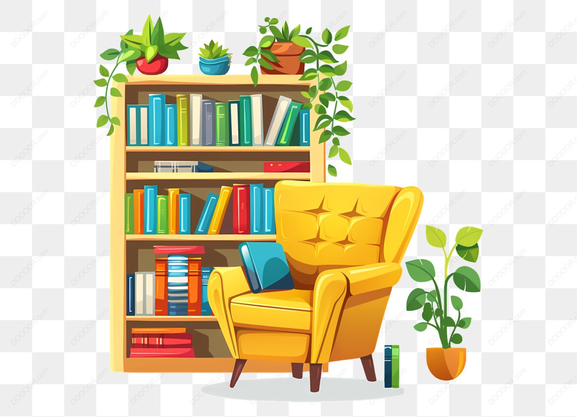 12558_书架_椅子和植物.jpg