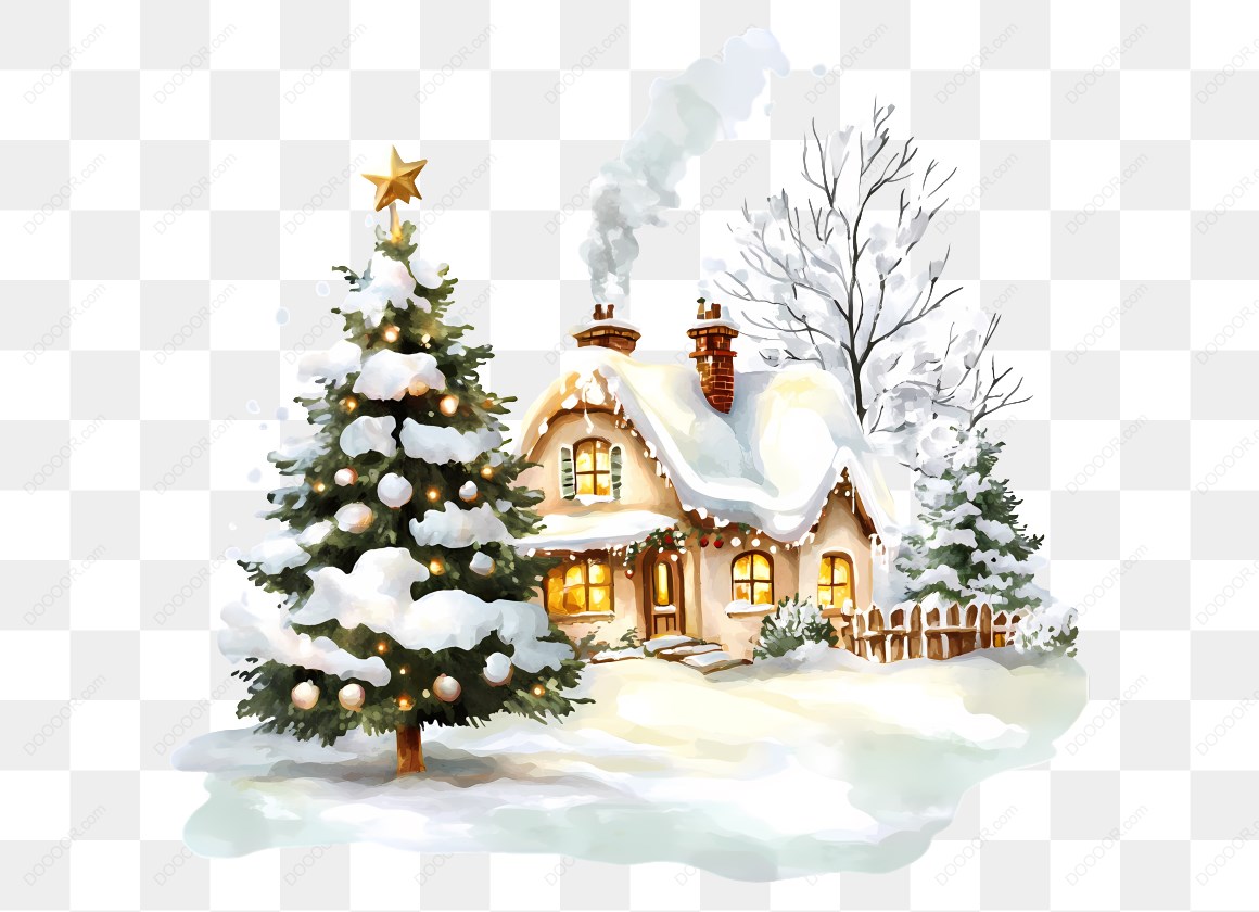 12822_雪景中的小屋和圣诞树.jpg