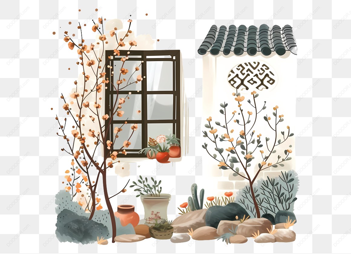 12932_庭院与窗户插画.jpg