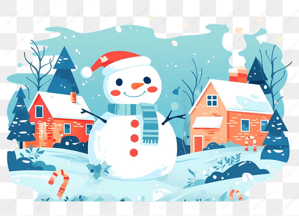 12939_雪人和冬季房屋场景.jpg