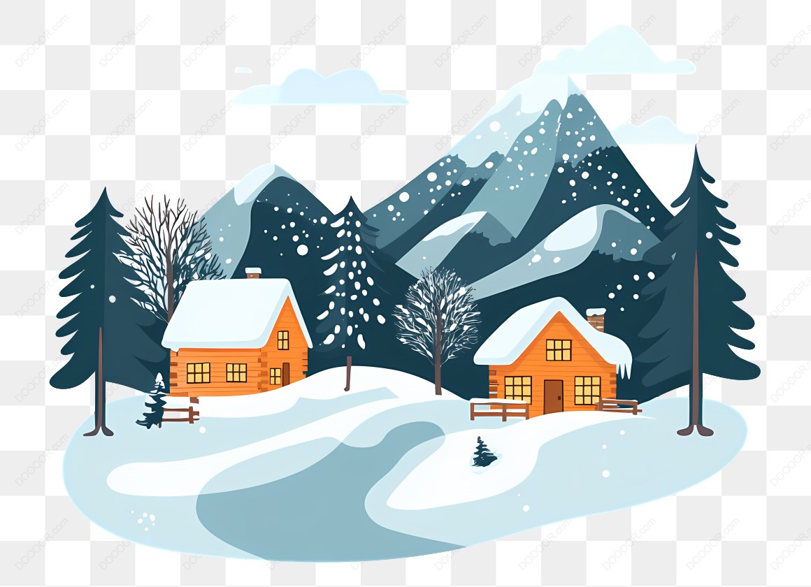 13045_雪山前的冬季小屋.jpg