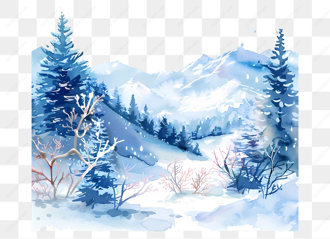 13093_雪景中的松树和山脉.jpg