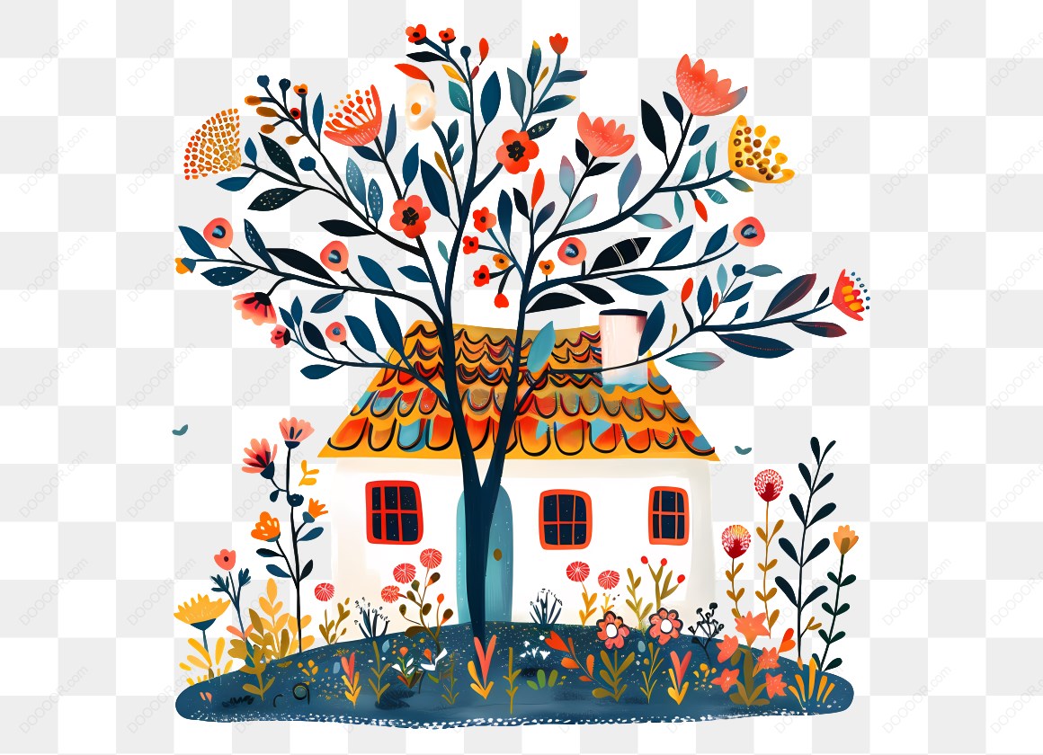 13095_房子与花卉插图.jpg