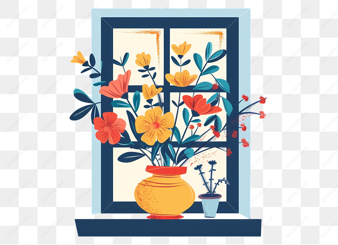 13132_窗台上的花卉插图_1.jpg