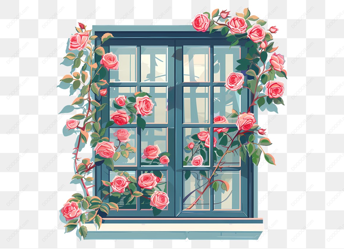 13174_窗户上的玫瑰花卉.jpg