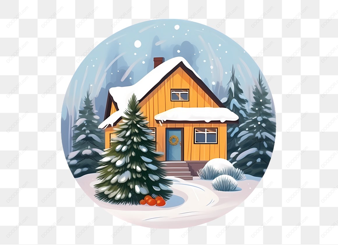 13213_雪景中的小屋和树木.jpg