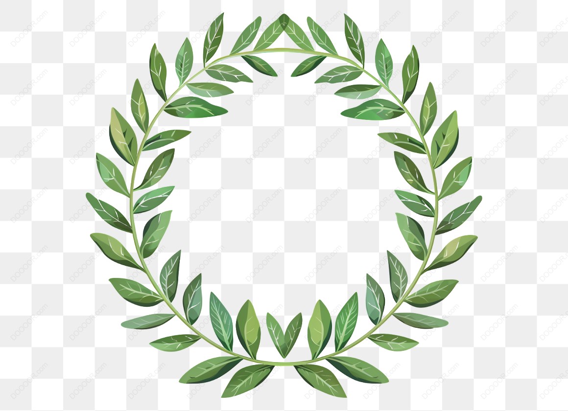13799_绿色月桂叶花环图案.jpg