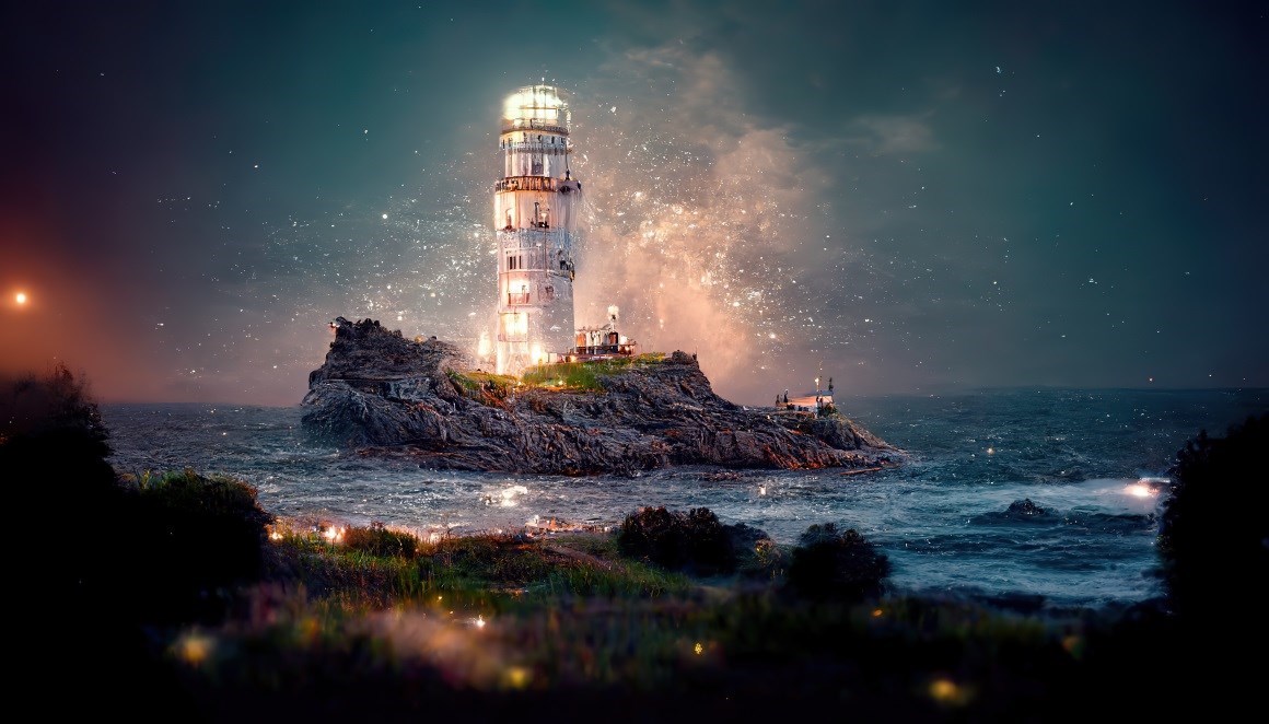 01688_灯火通明的灯塔和夜间海洋岩石上的火花.jpg