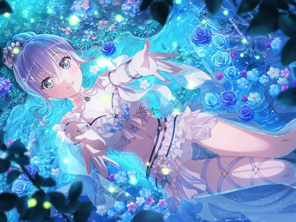 01820_班格梦想仓田真四郎动漫女孩手臂伸到花朵仰.jpg