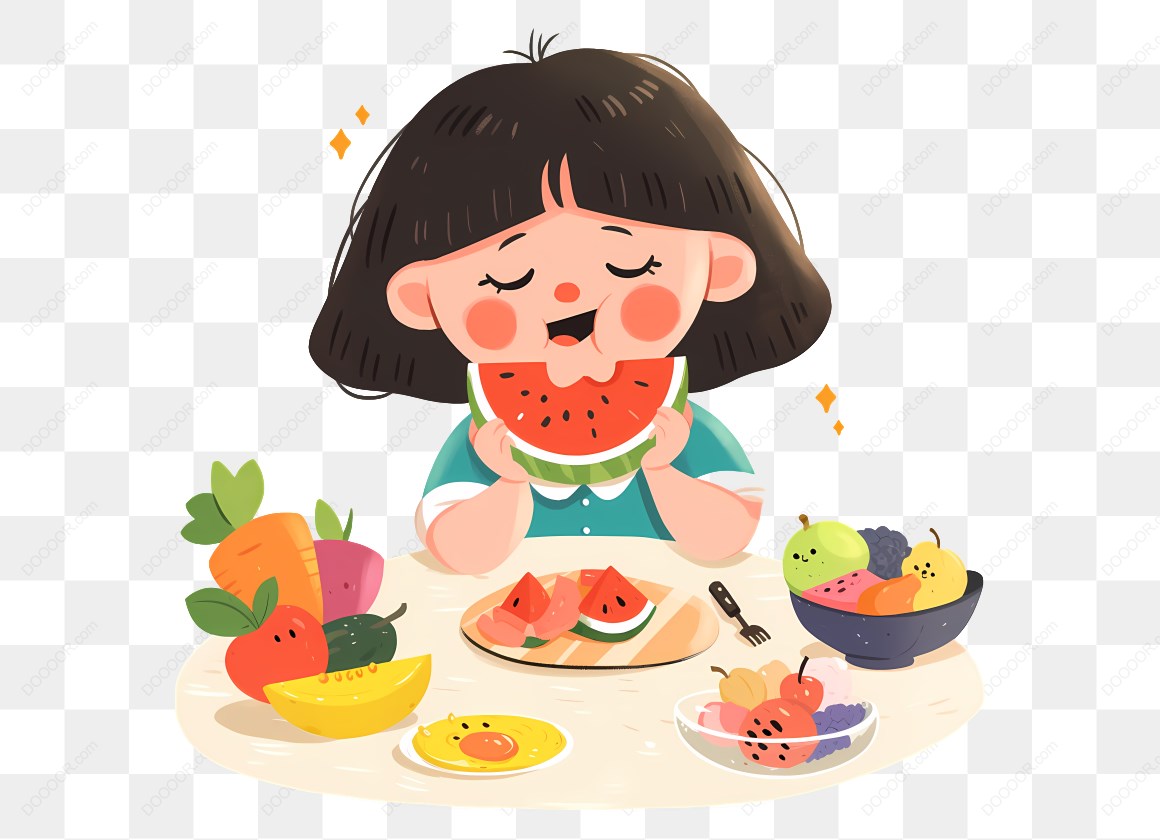 14123_女孩吃西瓜和水果.jpg