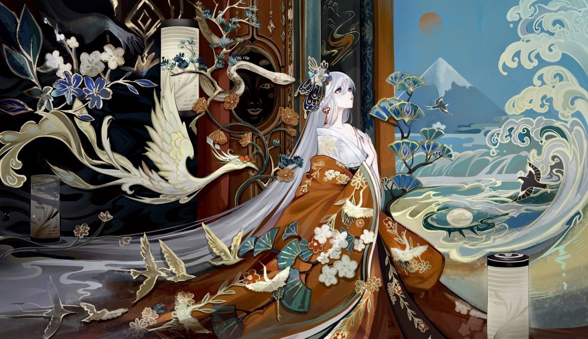 02001_动漫女孩动物鹅蛇花朵波浪山抬头看.jpg