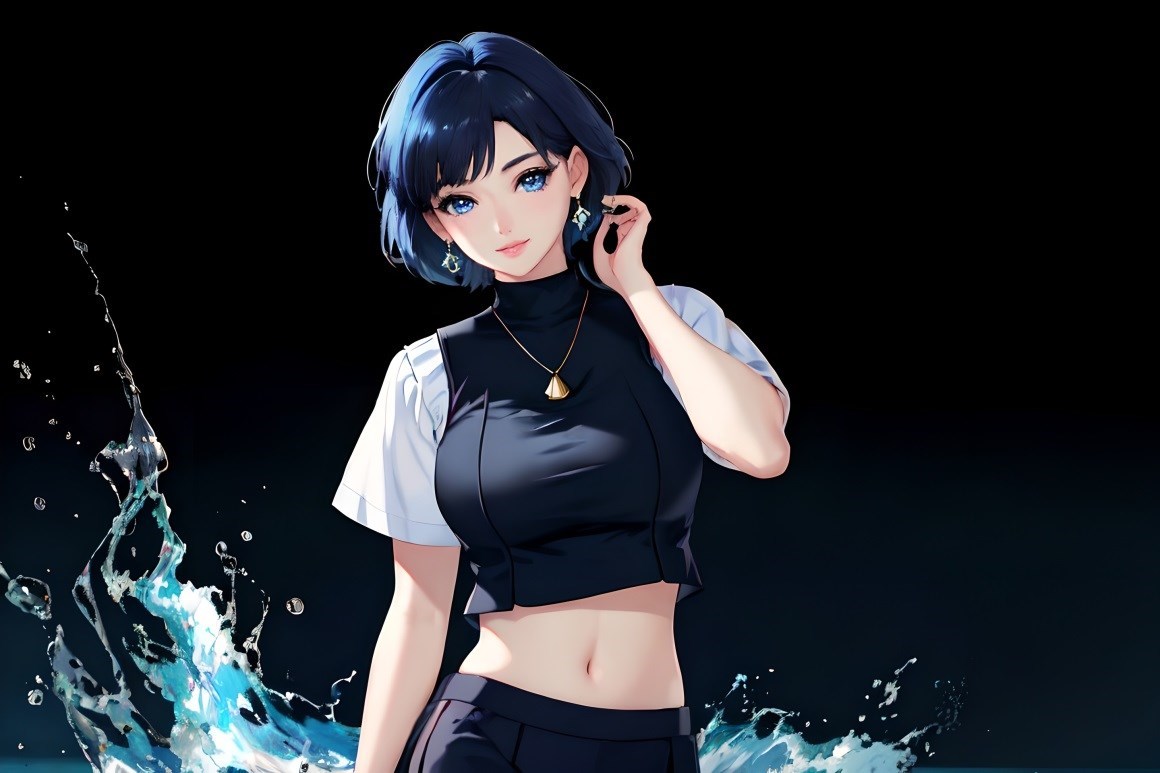 02011_动漫女孩黑发角色设计蓝眼睛耳环项链水短发.jpg