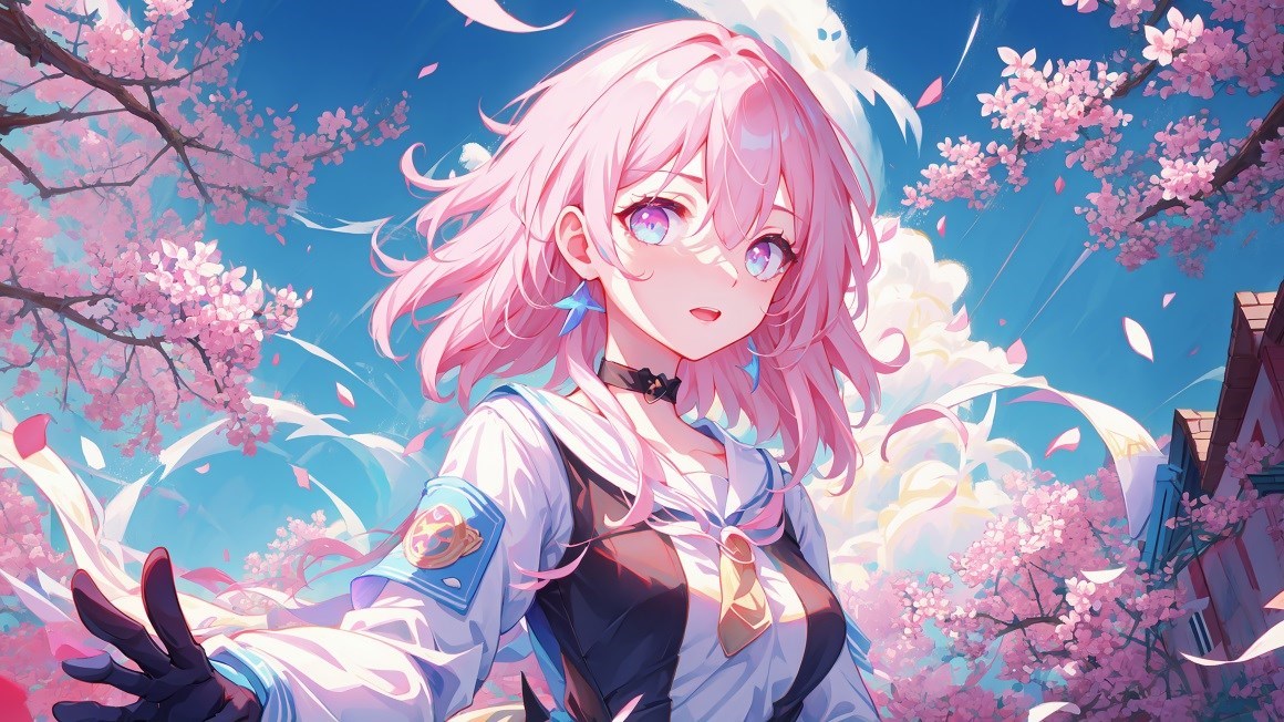 02015_动漫女孩红开天轨樱桃花瓣天空云朵粉红色头.jpg