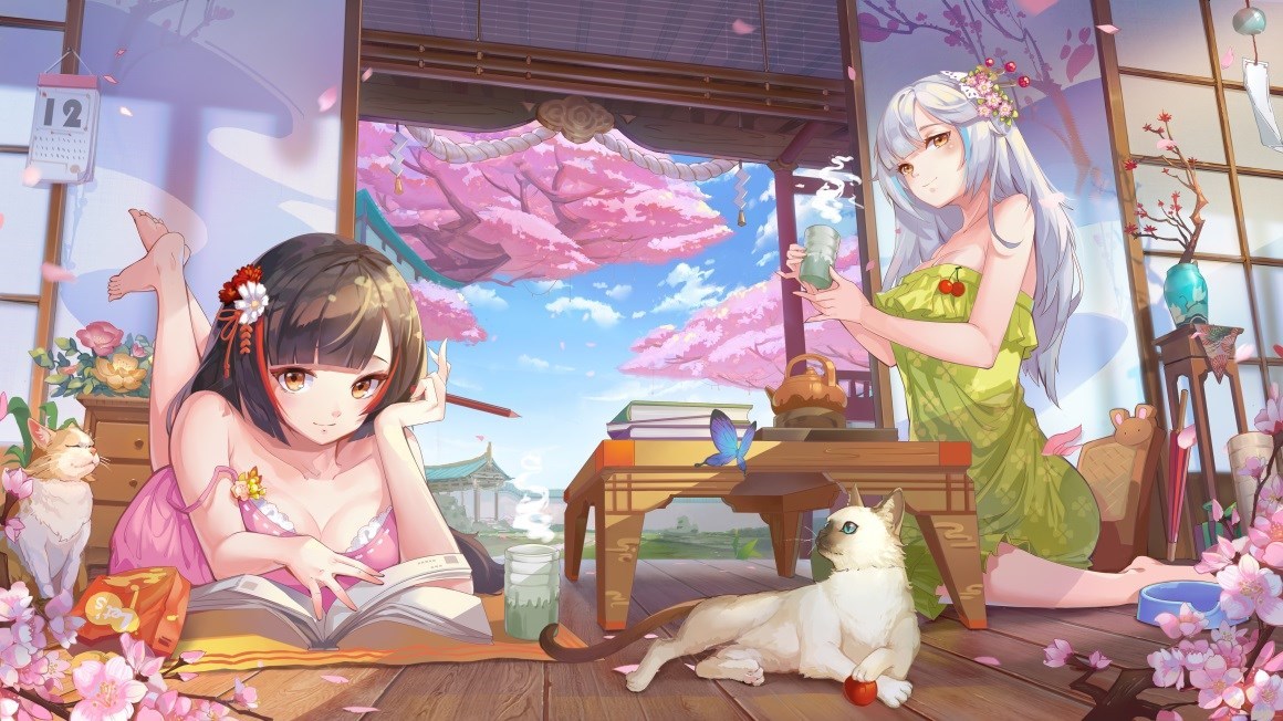 02044_动漫女孩猫樱桃树樱花.jpg