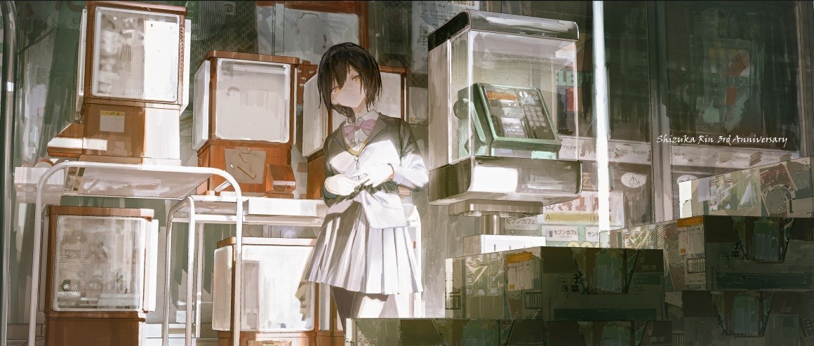 02347_卡坦黑发动漫女孩短发女学生校服微笑着领结.jpg