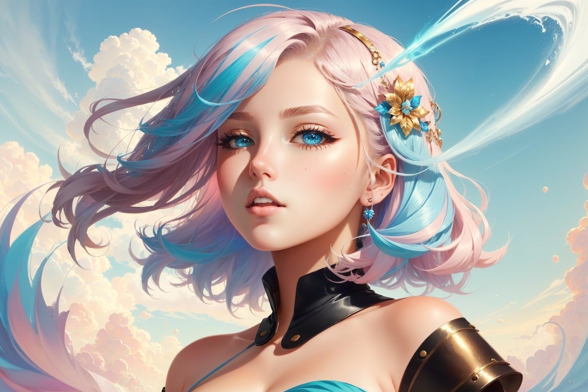 02548_美女蓝眼睛肖像双色调头发云朵天空.jpg