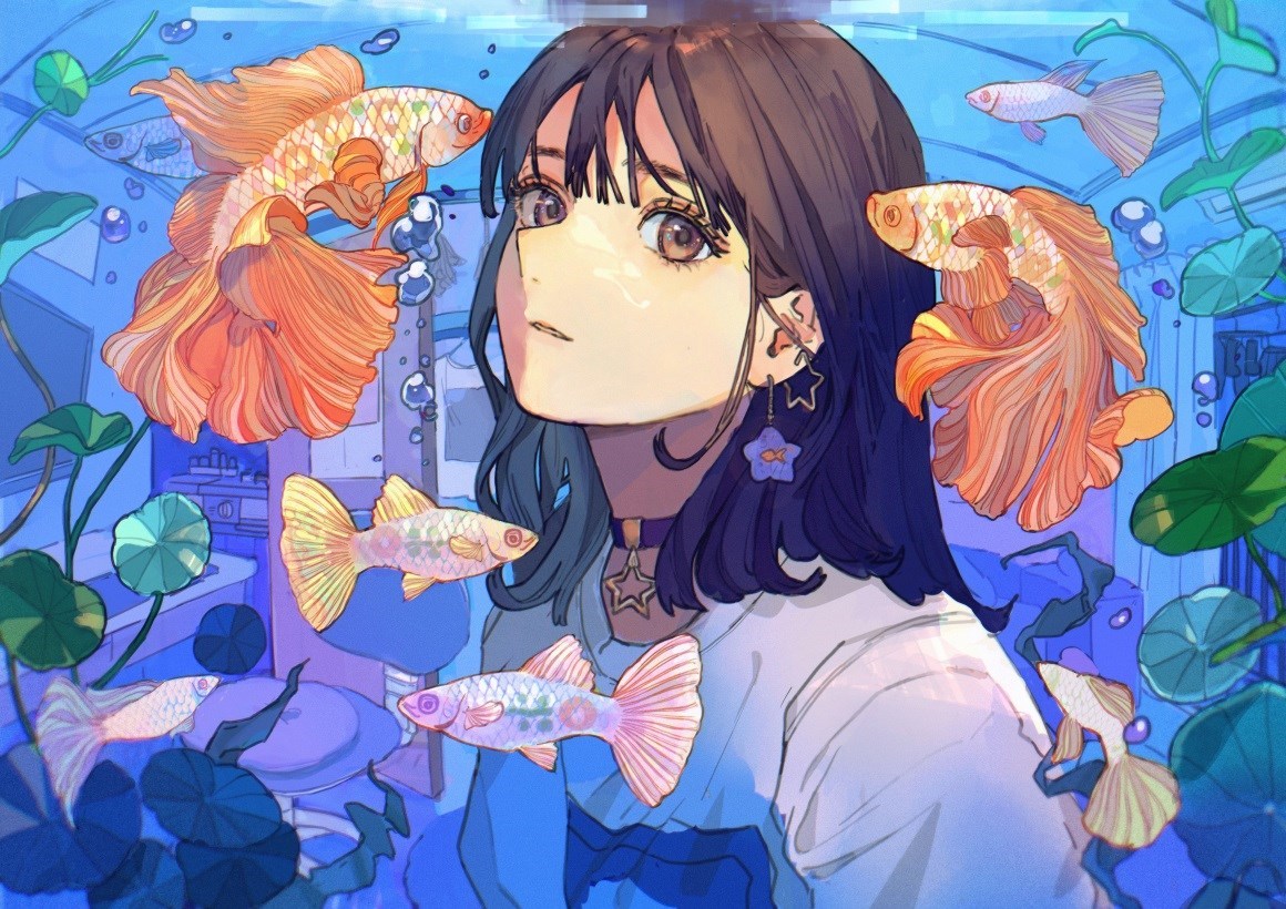 02694_动漫皮克斯动漫女孩鱼睡莲长发黑发棕色眼睛.jpg