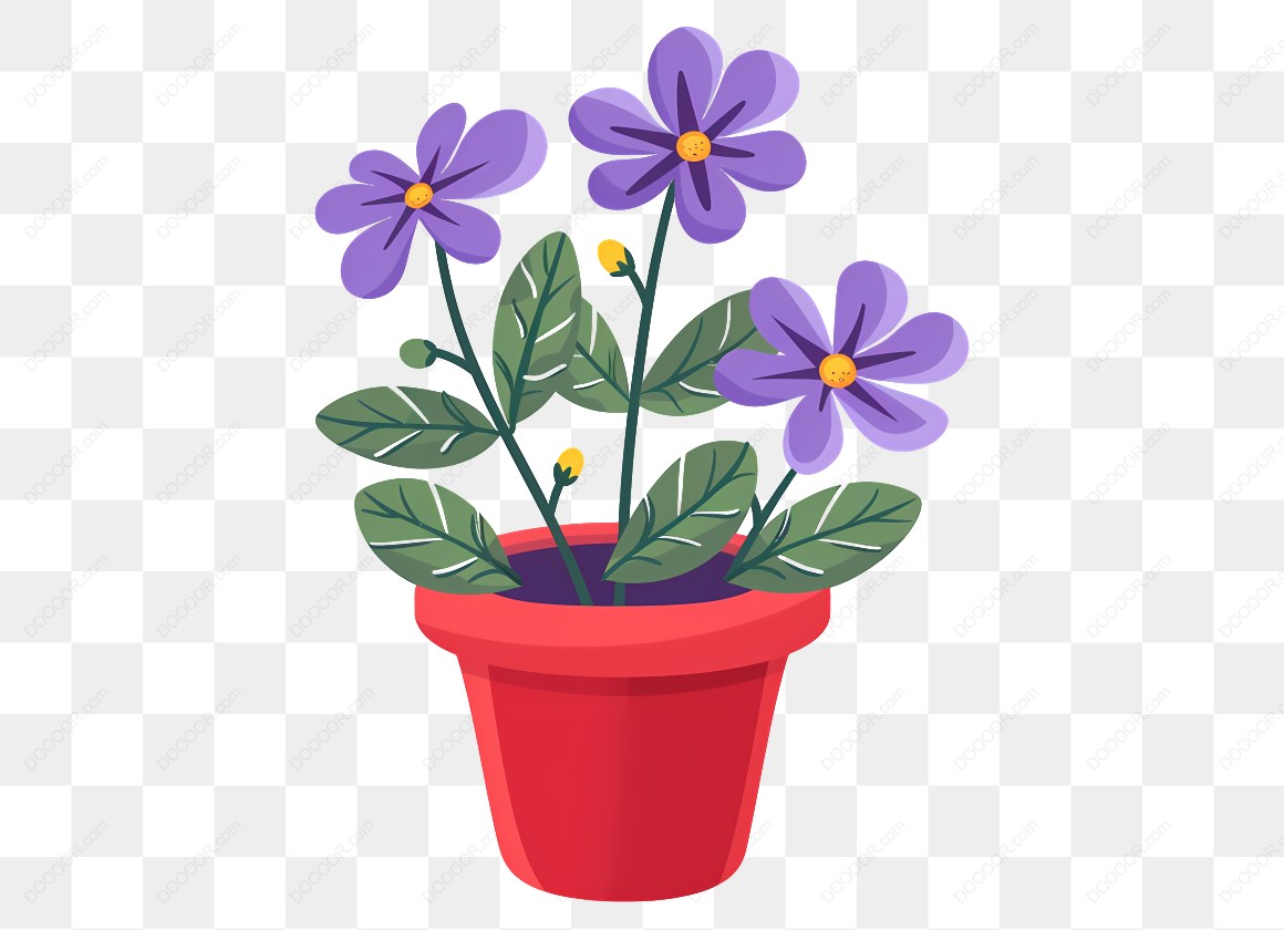 14451_红色花盆中的紫色花卉.jpg