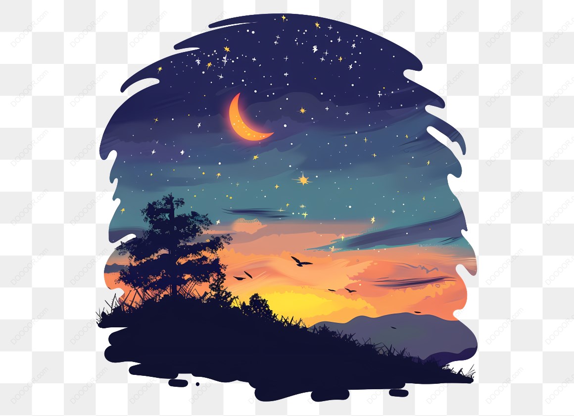 14648_夜空与山丘剪影.jpg