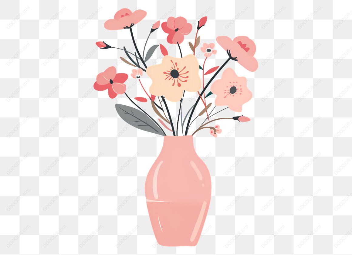 14736_粉色花瓶插花插图_2.jpg