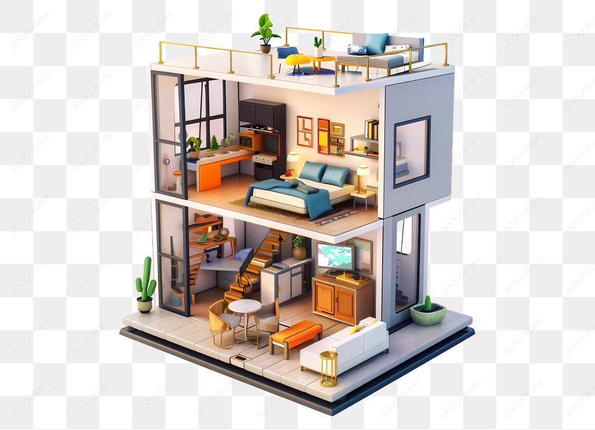 14825_现代三层迷你房屋模型.jpg