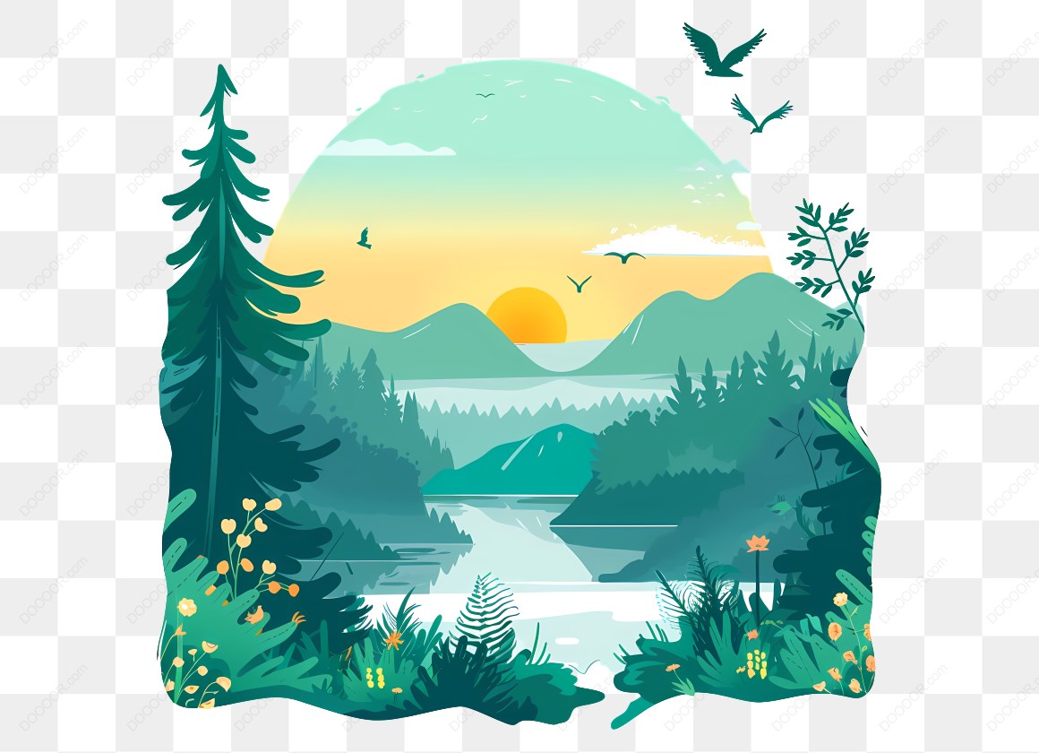 15009_风景插画_日出与山川.jpg