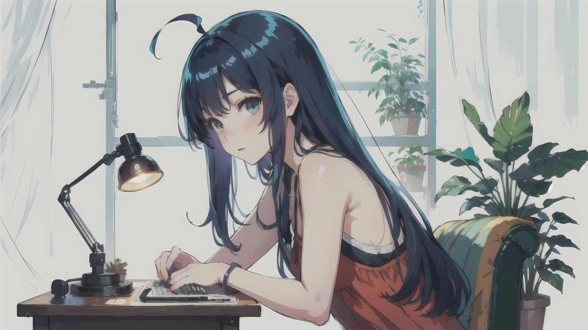 03220_动漫女孩学习发光花盆椅子叶长发植物霍格.jpg