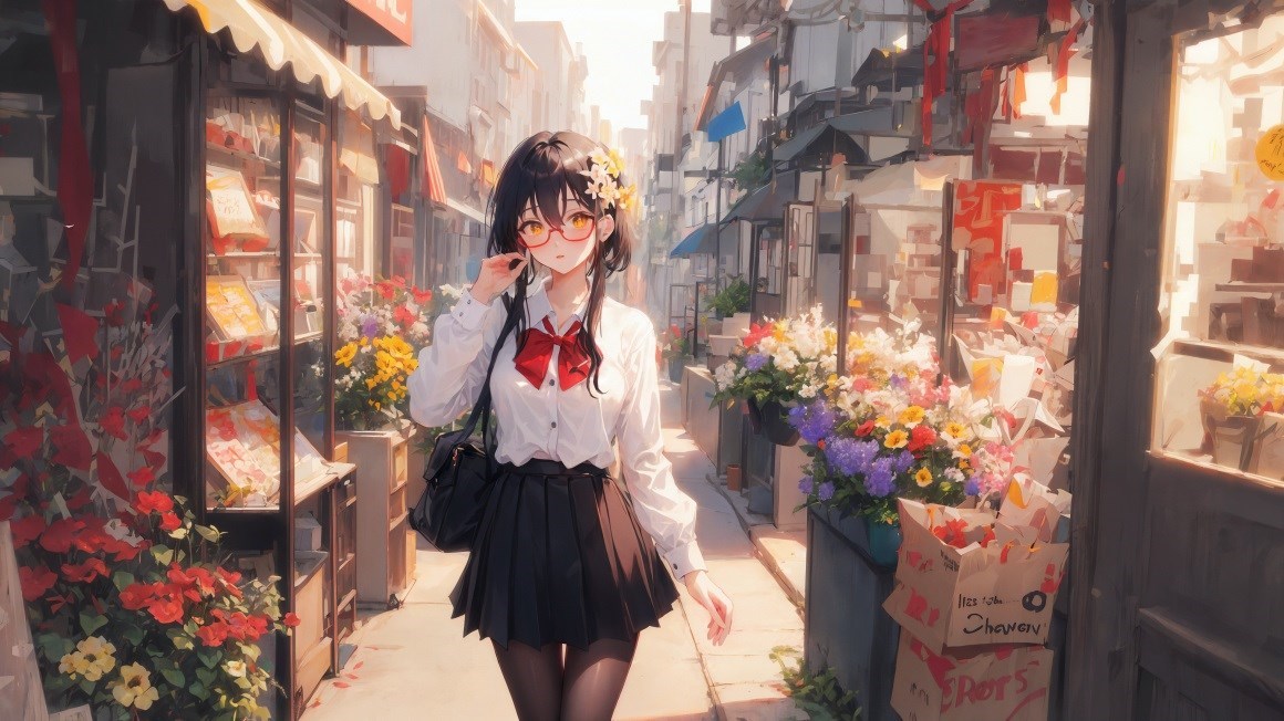03223_动漫女孩眼镜街道连裤袜衬衫花领结长发女学.jpg
