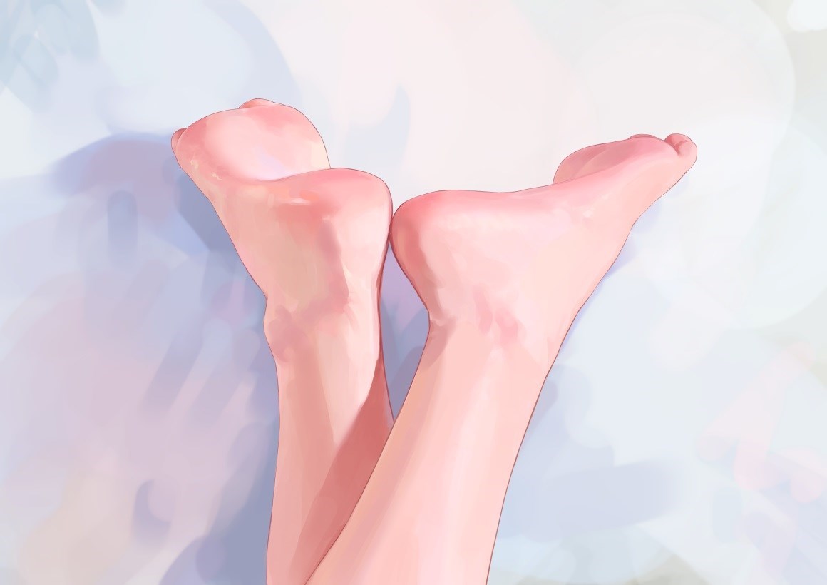 03287_脚脚底动漫女孩极简主义简单的背景特写.jpg