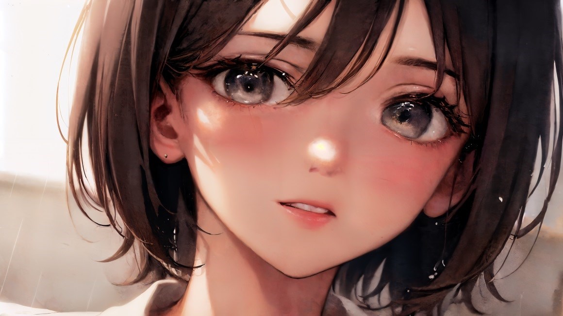 03382_面对湿特写镜头眼睛微笑深褐色动漫女孩短发.jpg