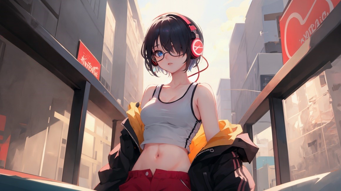 03412_动漫女孩眼镜耳机肚脐.jpg