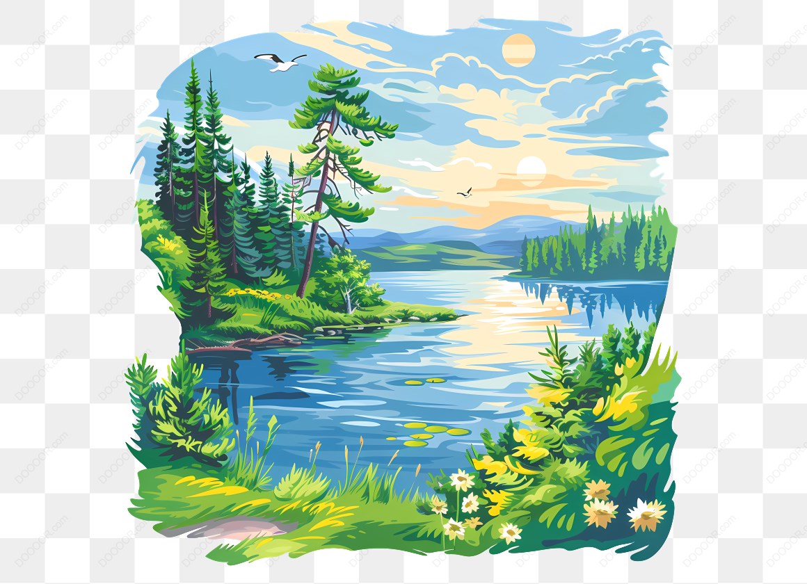 15546_风景画_湖边树林.jpg