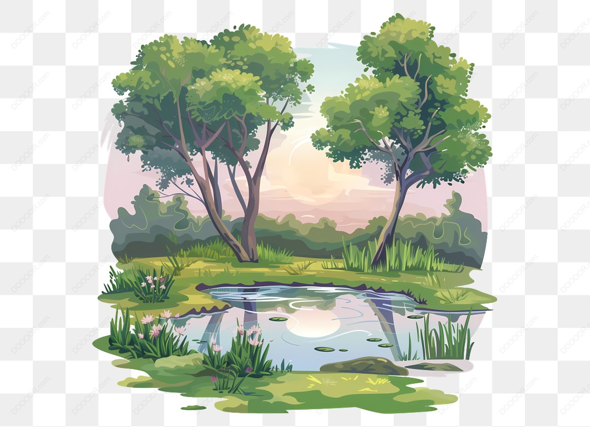15853_池塘边的树木和草地.jpg