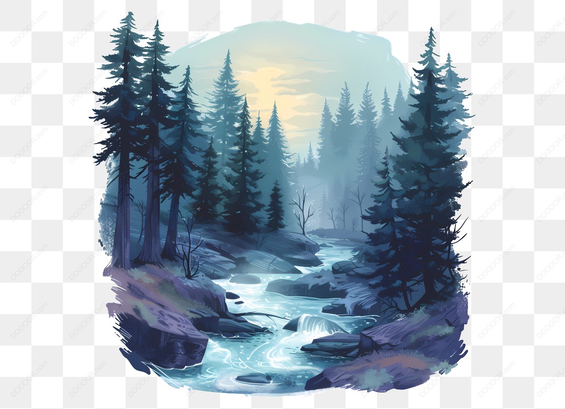 15906_森林溪流插画风景.jpg