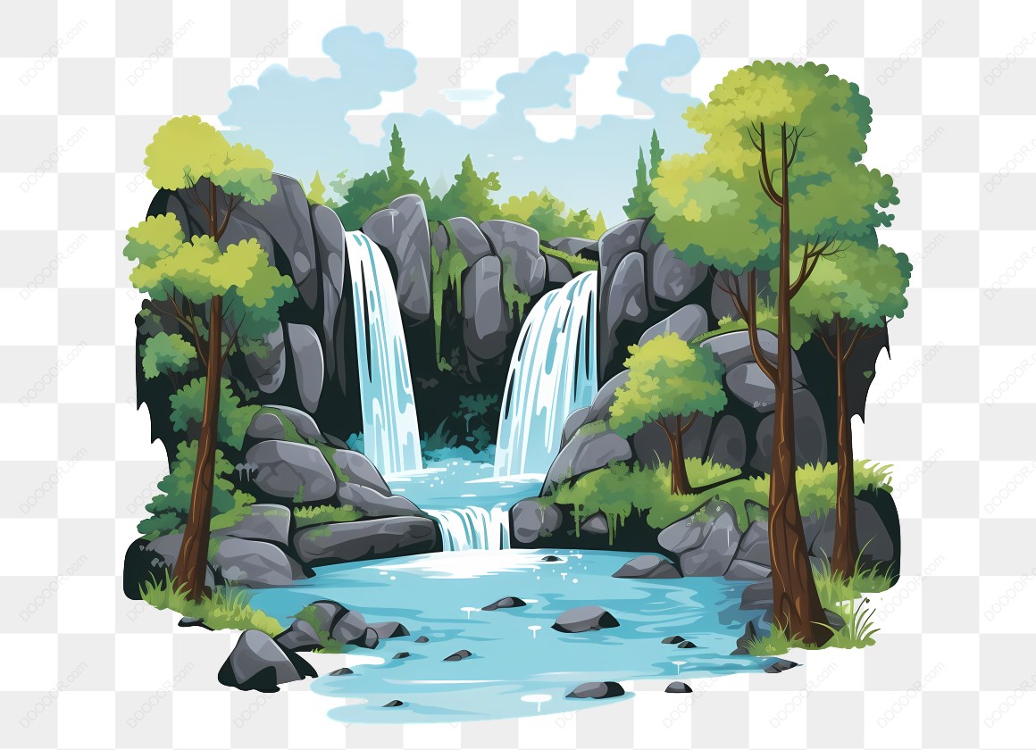 15935_瀑布和森林景观插图.jpg