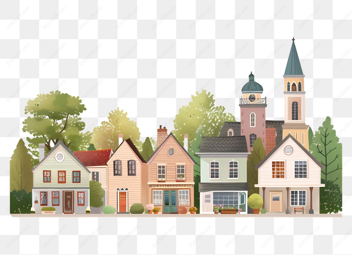 16020_卡通风格的房屋和教堂.jpg