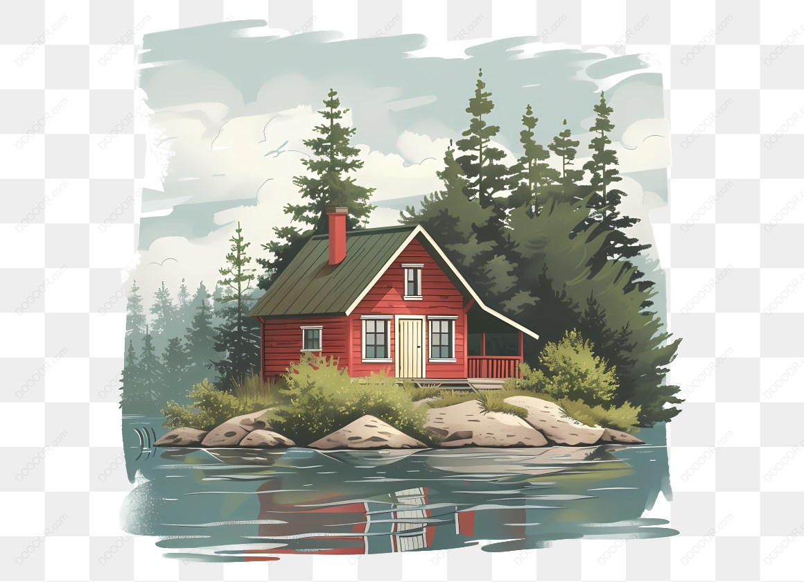 16170_湖边的小木屋插画.jpg