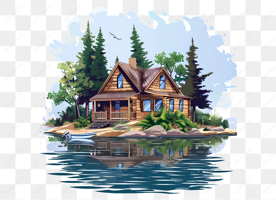 16189_湖边小屋和森林.jpg