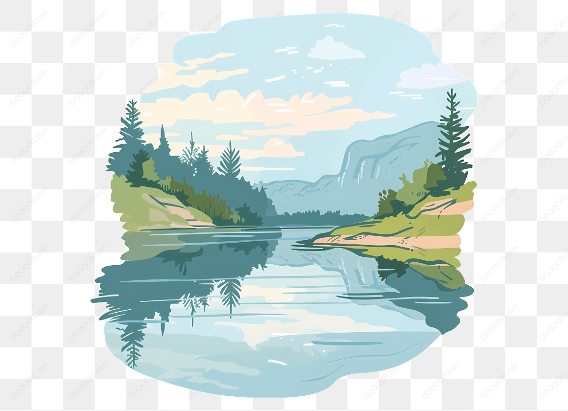 16228_风景插画_湖泊与山脉.jpg