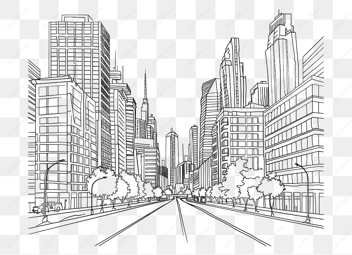 16385_城市街道线描图.jpg