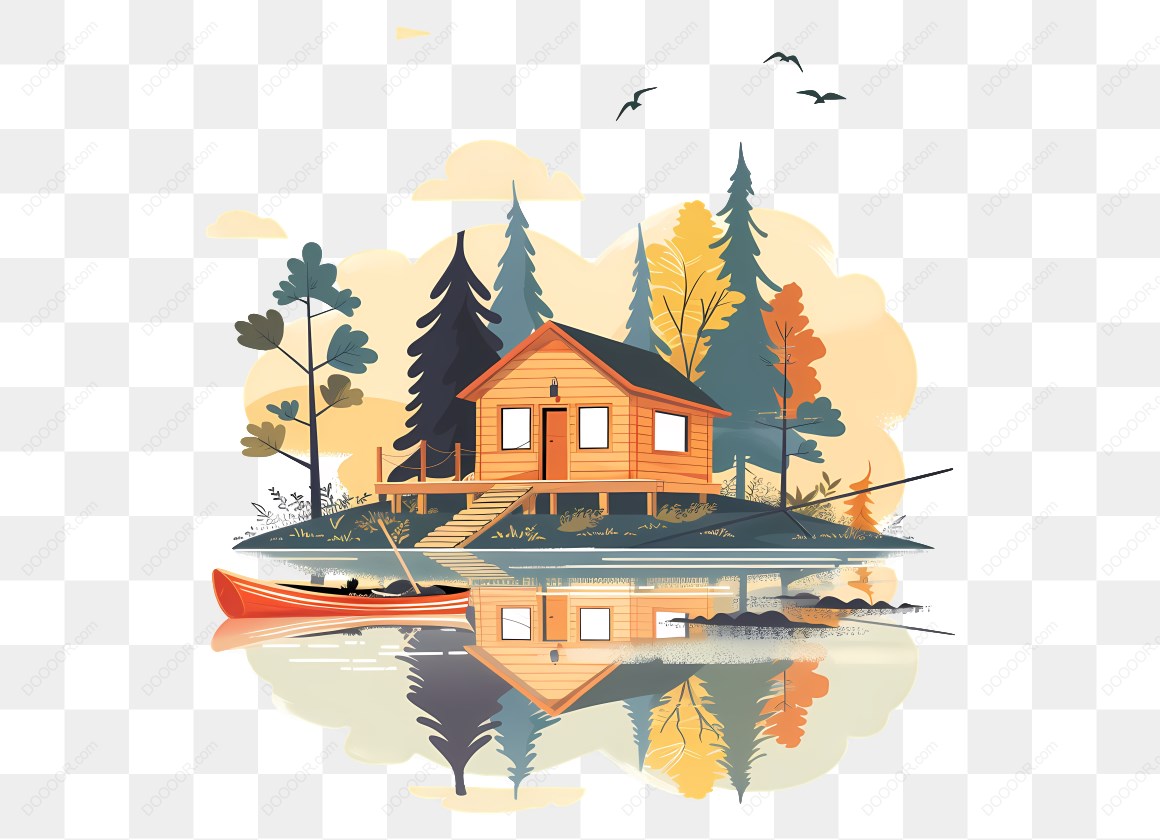 16396_湖边小屋与独木舟.jpg