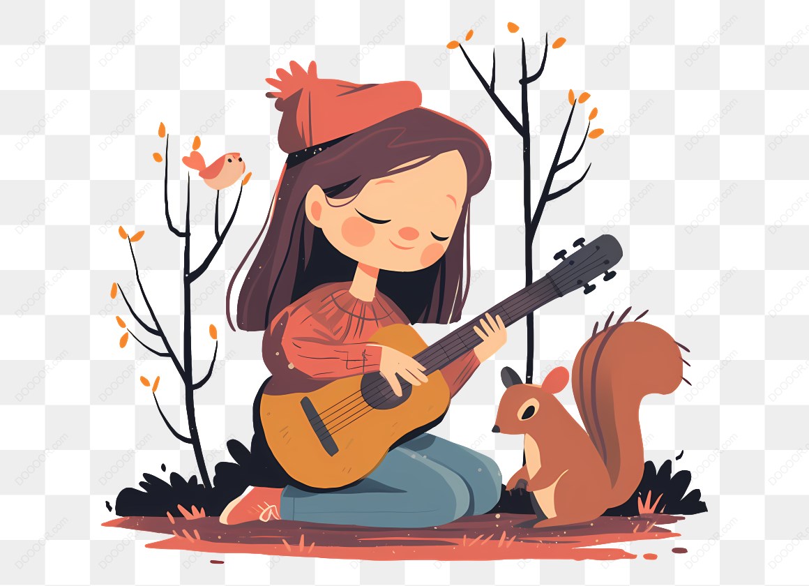 17858_女孩弹吉他与松鼠-1.jpg