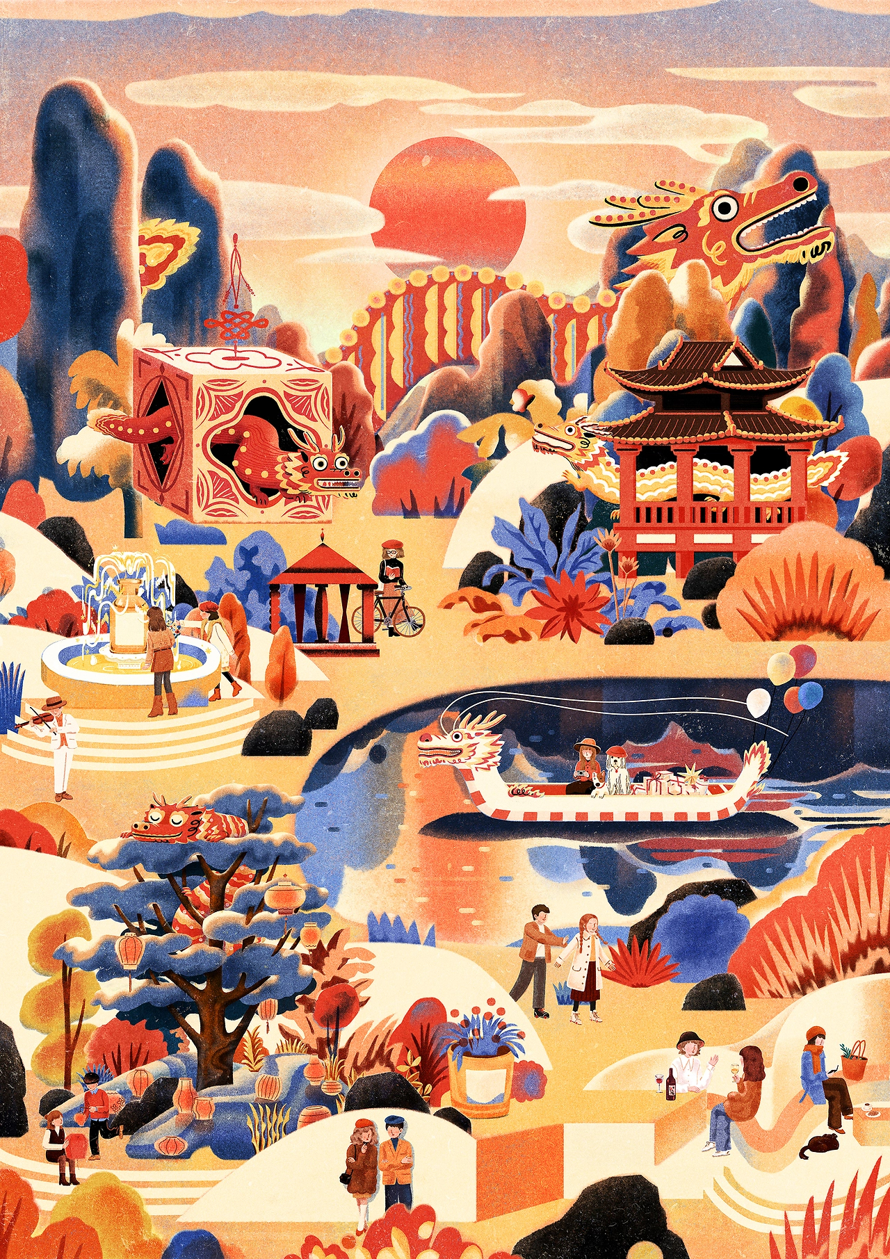 给野兽派 little b画的龙龙日落City Walk-1.jpg