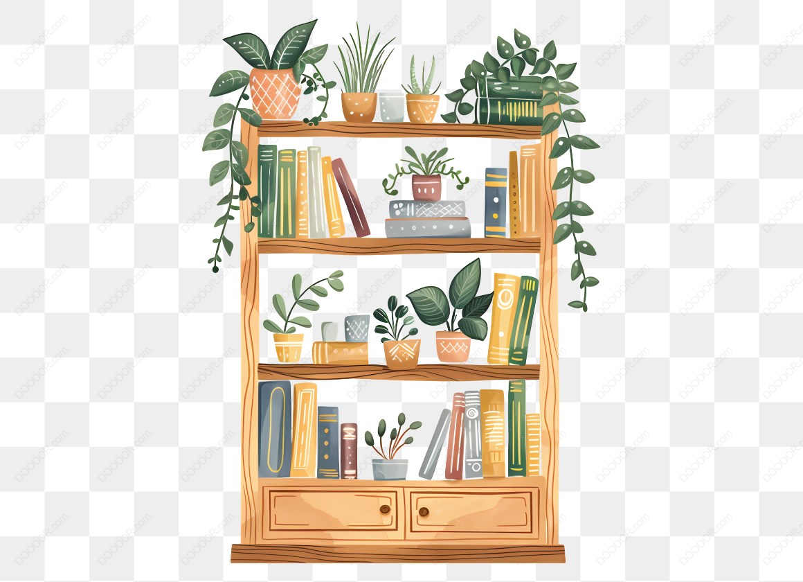 18509_书架上的植物和书籍-1.jpg
