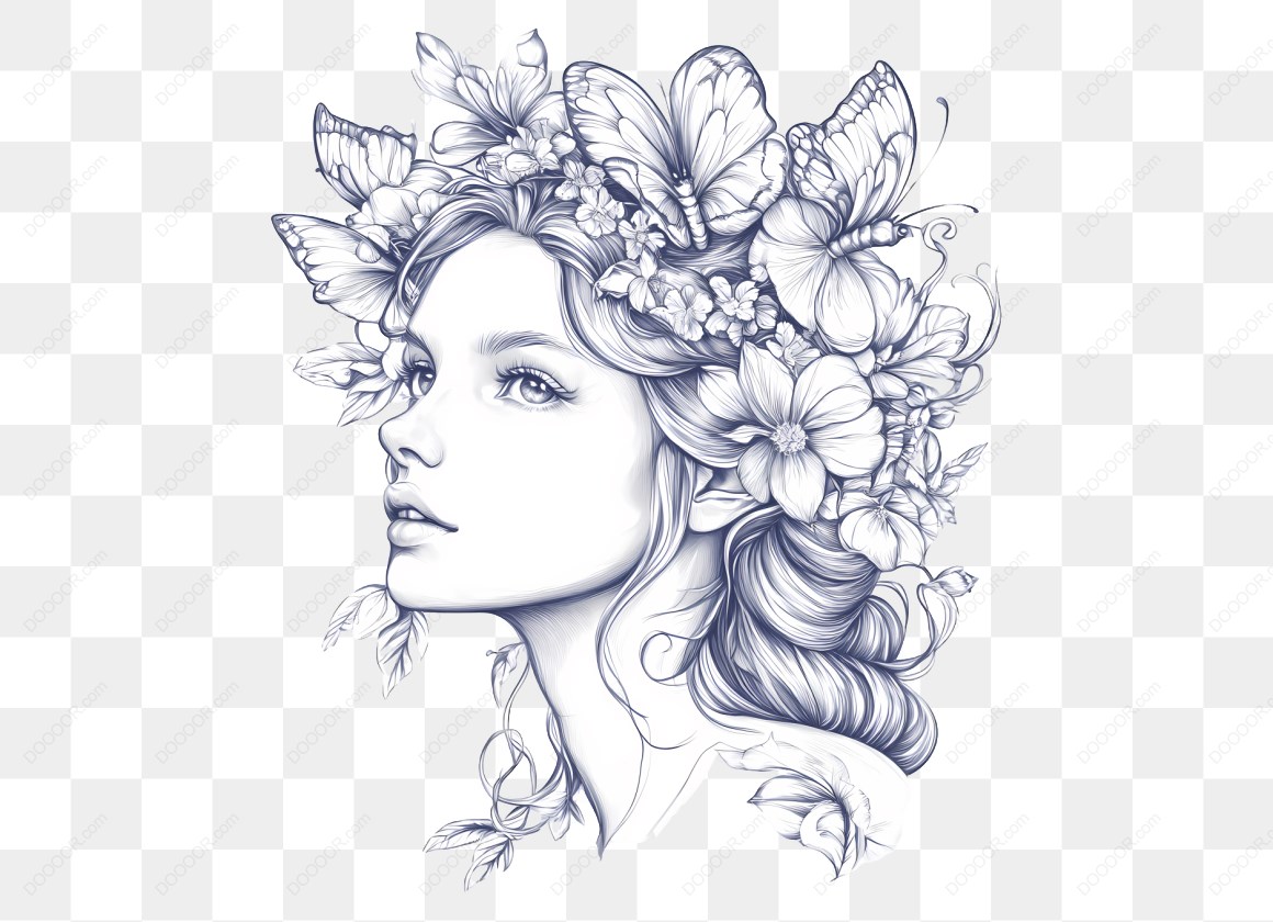 19210_女性戴花环的肖像.jpg