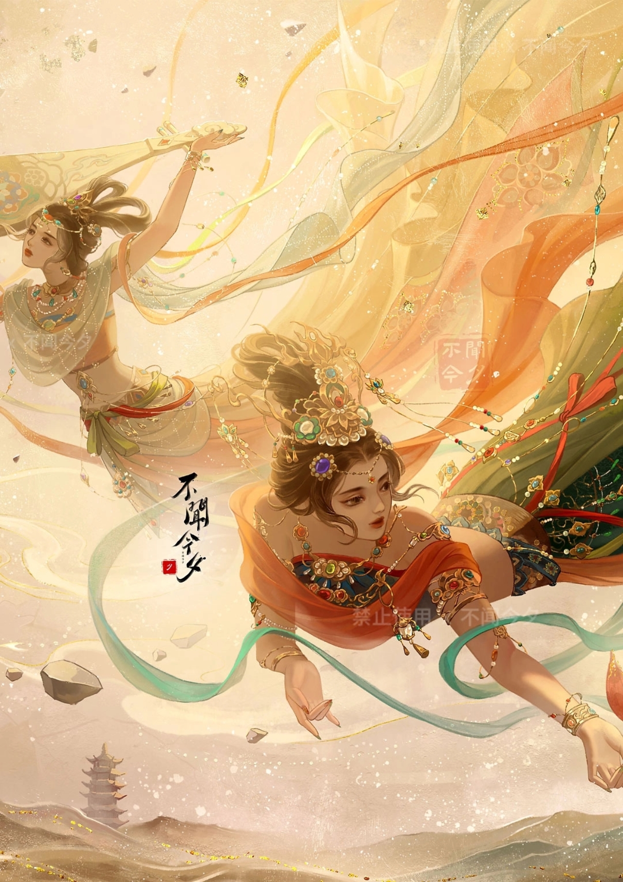 《敦煌飞天》系列插画[9P]-三亚-不闻今夕 (7).jpg