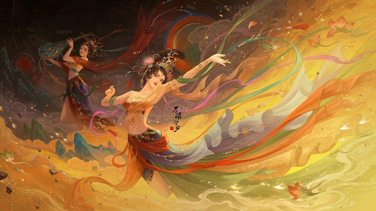 《敦煌飞天》系列插画[9P]-三亚-不闻今夕 (8).jpg