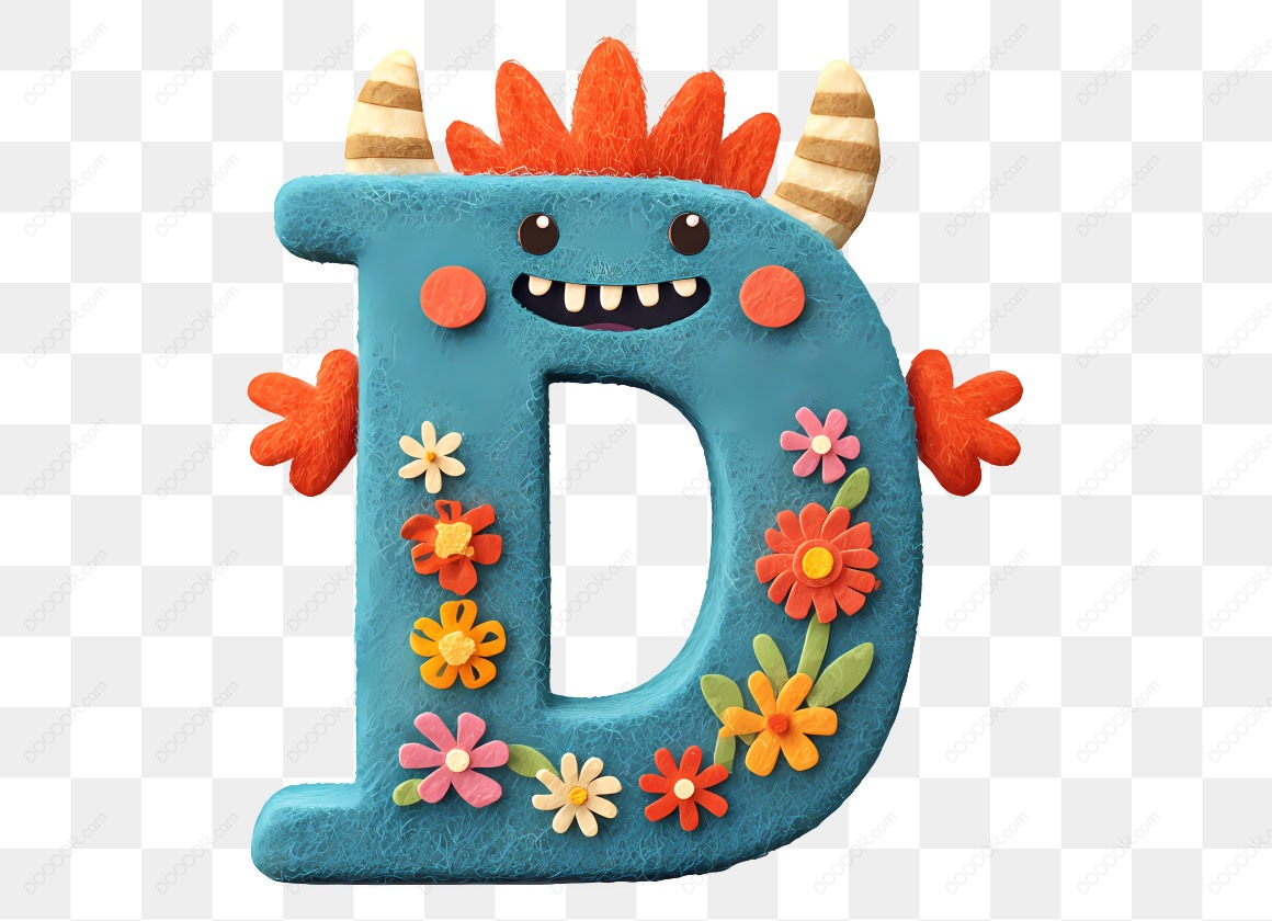19872_彩色花朵字母D怪兽.jpg